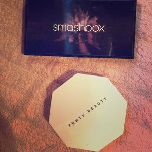 Fenty beauty highlighter and smash box palette.